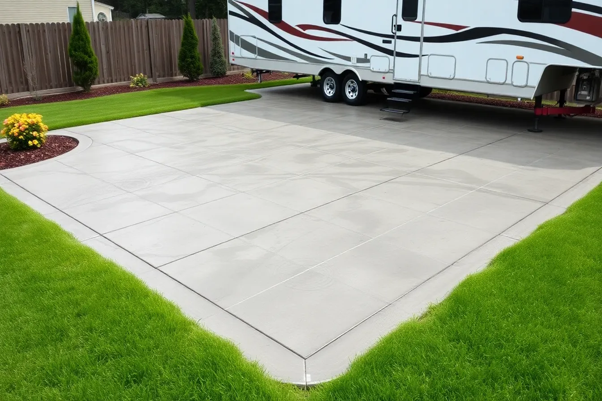 Concrete driveway installation